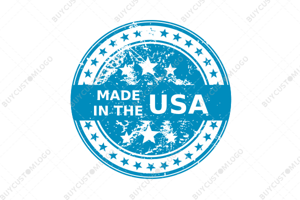 worn out style MADE IN THE USA blue seal logo